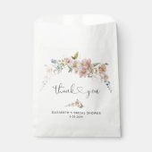 エレガント赤面ピンクウォーターカラーフローラブライダルシャワー フェイバーバッグ (正面)