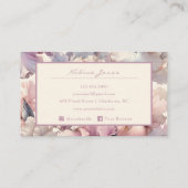 エレガント赤面ピンクウォーターカラーフローラプロフェッショナル 名刺 (裏面)