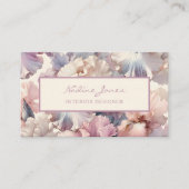 エレガント赤面ピンクウォーターカラーフローラプロフェッショナル 名刺 (正面)