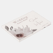 エレガント赤面ピンクウォーター色フローラ結婚ズ ゲストブック (コーナー)