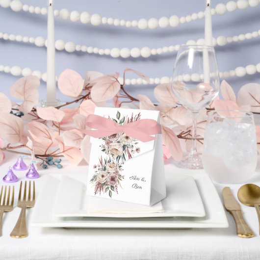 エレガント赤面ピンクウォーター色フローラ結婚ズ フェイバーボックス (ウェディング)