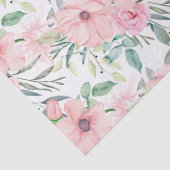 エレガント赤面ピンクウォーター色フローラ葉白色 薄葉紙 (詳細)