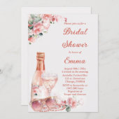 エレガント赤面ピンクエレガントブライダルシャワー 招待状 (正面/裏面)