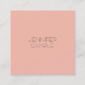 エレガント赤面ピンクカラーモダンシンプルテンプレート スクエア名刺 (正面)