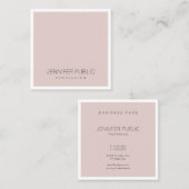 エレガント赤面ピンククリエイティブモダンプロフェッショナル スクエア名刺 (正面/裏面)