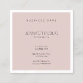 エレガント赤面ピンククリエイティブモダンプロフェッショナル スクエア名刺 (裏面)