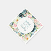 エレガント赤面ピンククリームティール（緑がかった色）70誕生日 スタンダードカクテルナプキン (角)