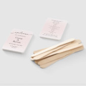 エレガント赤面ピンクグラデーションモダン結婚式 プログラム ハンドファン (組立なし)