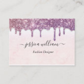 エレガント赤面ピンクグリッターアゲテモダンシック コーリングカード (正面)