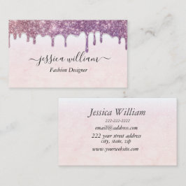 エレガント赤面ピンクグリッターアゲテモダンシック コーリングカード