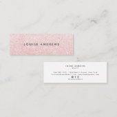 エレガント赤面ピンクグリッターシンプルホワイト美しい スキニー名刺 (正面/裏面)