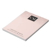 エレガント赤面ピンクグリッターモノグラグラデーションム ノートパッド (回転)