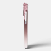 エレガント赤面ピンクグリッターモノグラム Case-Mate iPhoneケース (裏面 / 左)