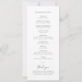 エレガント赤面ピンクシンプル結婚式 プログラム (裏面)