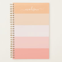 エレガント赤面ピンクストライプののスクリプト名プランナー