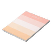 エレガント赤面ピンクストライプのネームnotepad ノートパッド (回転)