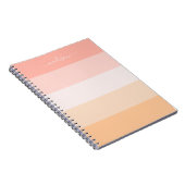 エレガント赤面ピンクストライプのネームnotepad ノートブック (右側)