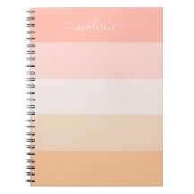 エレガント赤面ピンクストライプのネームnotepad