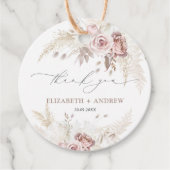 エレガント赤面ピンクダスティバラ結婚フローラ フェイバータグ (正面)