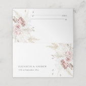 エレガント赤面ピンクダスティバラ結婚フローラ プレイスカード (外部開封)