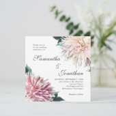 エレガント赤面ピンクダリアフローラ結婚ズ 招待状 (スタンド正面)