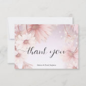 エレガント赤面ピンクデイジーありがとう サンキューカード (正面)