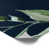 エレガント赤面ピンクネイビー結婚スクリプト ポスター (角)