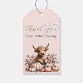 エレガント赤面ピンクハイランド牛感謝していユーギフトラベル ギフトタグ