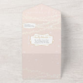 エレガント赤面ピンクハートリーフ結婚ツリー オールインワン招待状 (外側)