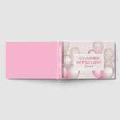 エレガント赤面ピンクバルーン誕生日 ゲストブック (全面)