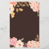 エレガント赤面ピンクビクトリアフローラ結婚ズメニュー チラシ (裏面)