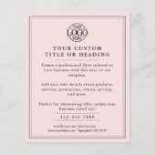 エレガント赤面ピンクビジネスロゴのプロモーション チラシ (裏面)