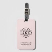 エレガント赤面ピンクビジネスロゴ社員旅行 ラゲッジタグ (正面縦)