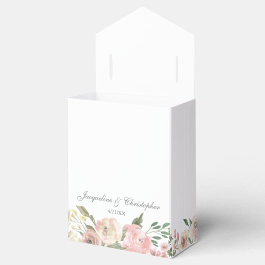 エレガント赤面ピンクピーニーフローラ庭園の結婚式 フェイバーボックス (オープン)