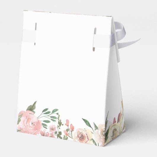 エレガント赤面ピンクピーニーフローラ庭園の結婚式 フェイバーボックス (裏面サイド)