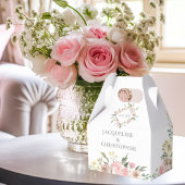 エレガント赤面ピンクピーニーフローラ庭園の結婚式 フェイバーボックス