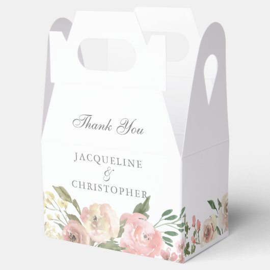 エレガント赤面ピンクピーニーフローラ春の結婚式 フェイバーボックス (オープン)