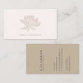 エレガント赤面ピンクフェイクバラ金ゴールドロータスフローラ 名刺 (正面/裏面)