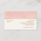 エレガント赤面ピンクフェイクリネンと金ゴールドストライプ 名刺 (裏面)