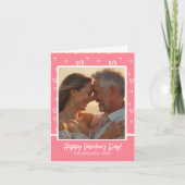 エレガント赤面ピンクフォト&アイスクリーム シーズンカード (正面)