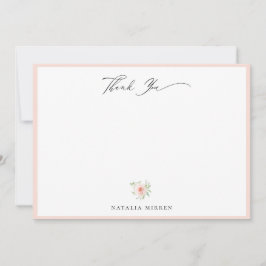 エレガント赤面ピンクフローラありがとう ノートカード