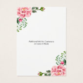 エレガント赤面ピンクフローライヤリングディスプレイカード (裏面)