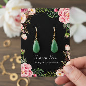 エレガント赤面ピンクフローライヤリングディスプレイカード