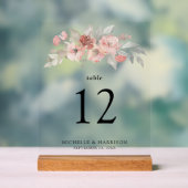 エレガント赤面ピンクフローラウォーター結婚カラー アクリルサイン (ニュートラル)