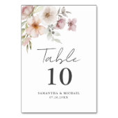 エレガント赤面ピンクフローラウォーター結婚カラー テーブルナンバー (裏面)