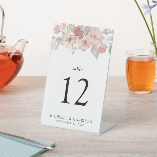 エレガント赤面ピンクフローラウォーター結婚カラー 台座サイン (インサイチュ)