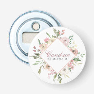 エレガント赤面ピンクフローラカスタムブライダルパーティ 栓抜き