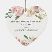 エレガント赤面ピンクフローラカスタムメイド・オブ・オーナー(花嫁付き添い人) セラミックオーナメント (裏面)