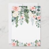 エレガント赤面ピンクフローラガーデンバプテユニークィス 招待状 (裏面)