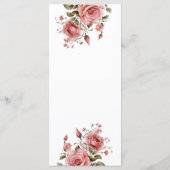 エレガント赤面ピンクフローラキンセアニェラ誕生日 メニュー (裏面)